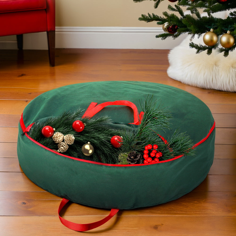 Christmas Garland Wreath Storage Bag Baubles Ornaments Container, Clothing & Wardrobe Storage