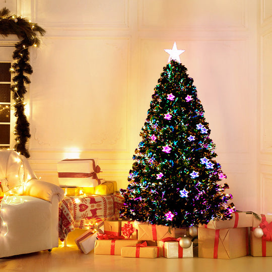 Jingle Jollys 1.2M 4FT LED Christmas Tree Xmas Optic Fiber Multi Colour Lights, Christmas Trees