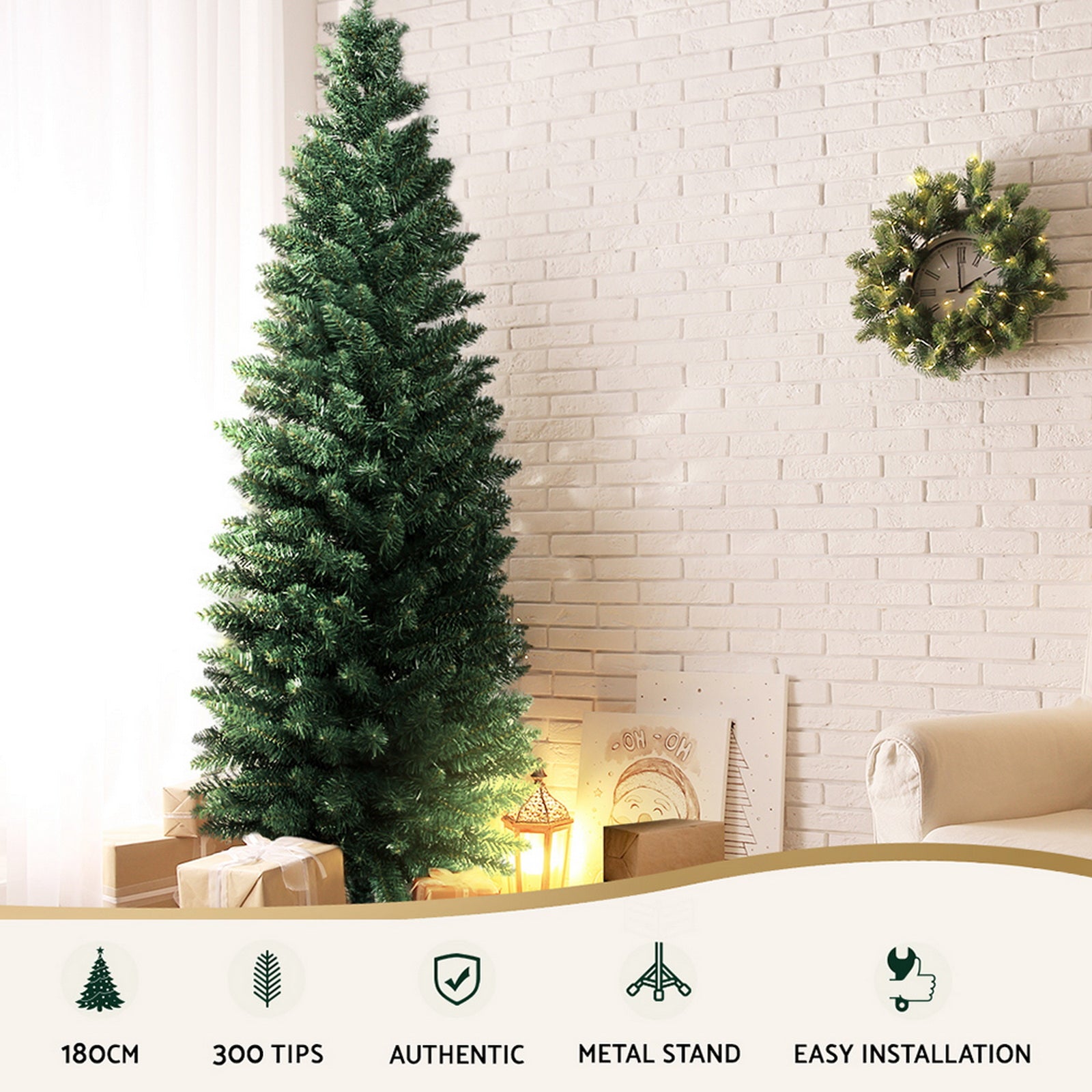 Jingle Jollys 6FT Slim Christmas Tree
