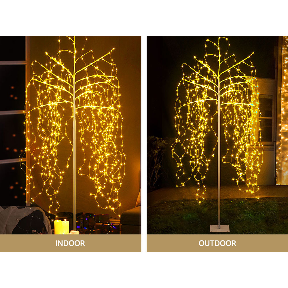 2.1M Solar Christmas Tree with 600 Warm White LED Lights