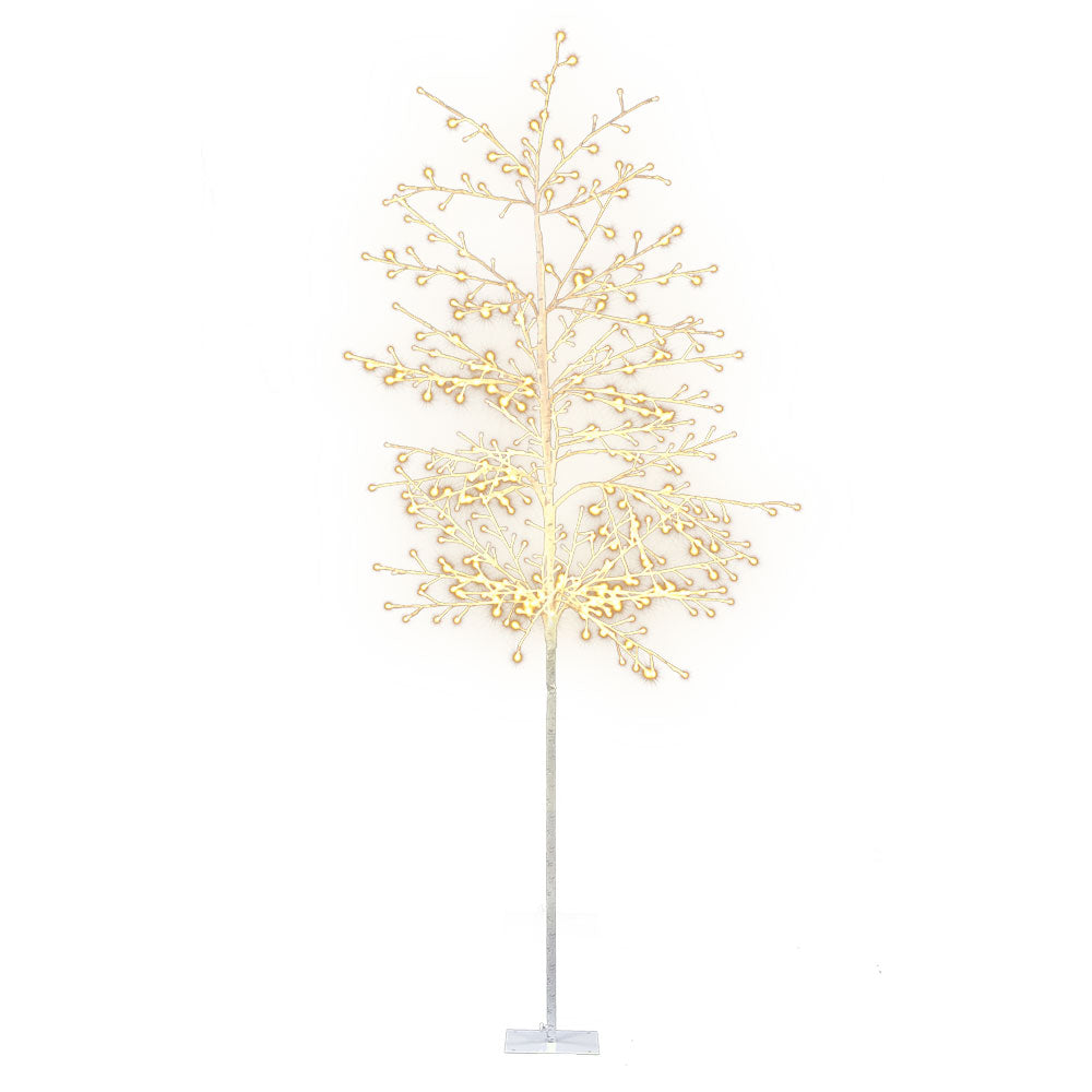 Jingle Jollys 2.1M LED Christmas Branch Tree 480 LED Xmas Warm White Optic Fiber