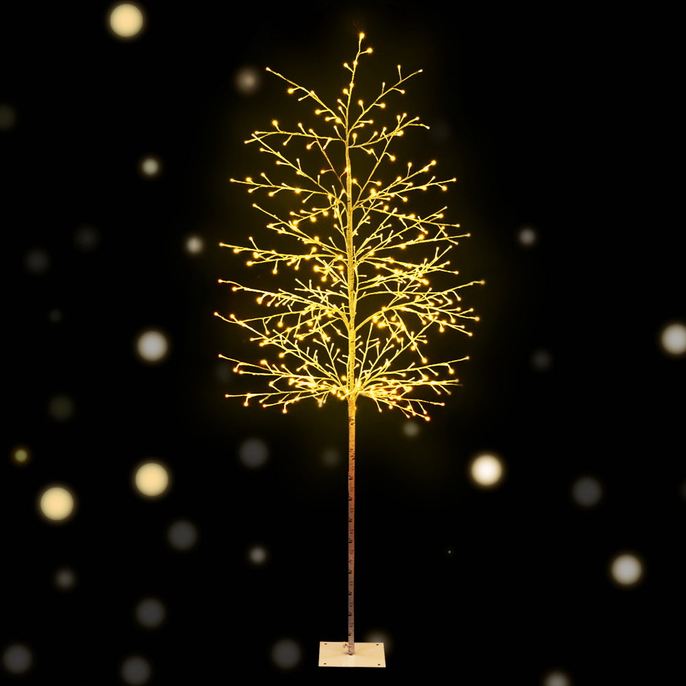 Jingle Jollys 2.1M LED Christmas Branch Tree 480 LED Xmas Warm White Optic Fiber