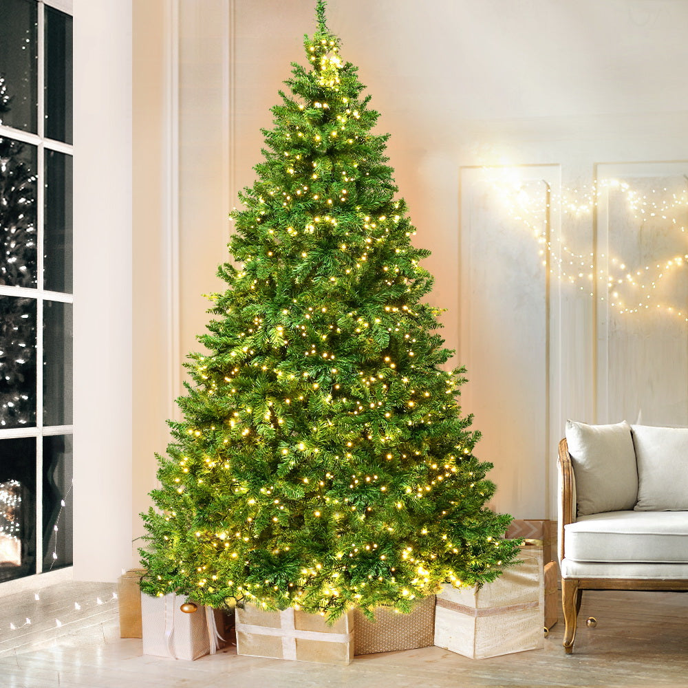 Jingle Jollys 1.8M 6FT Christmas Tree 874 LED Lights 874 Tips Warm White Green