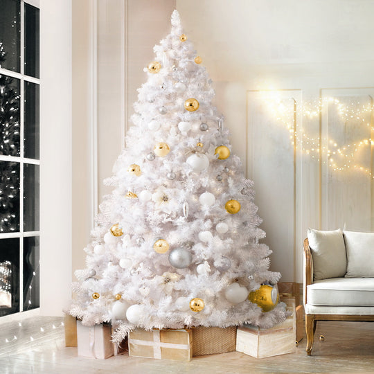 Jingle Jolly's White Christmas Tree Xmas Decorations Home Decor 2.1M 7FT | Christmas Trees