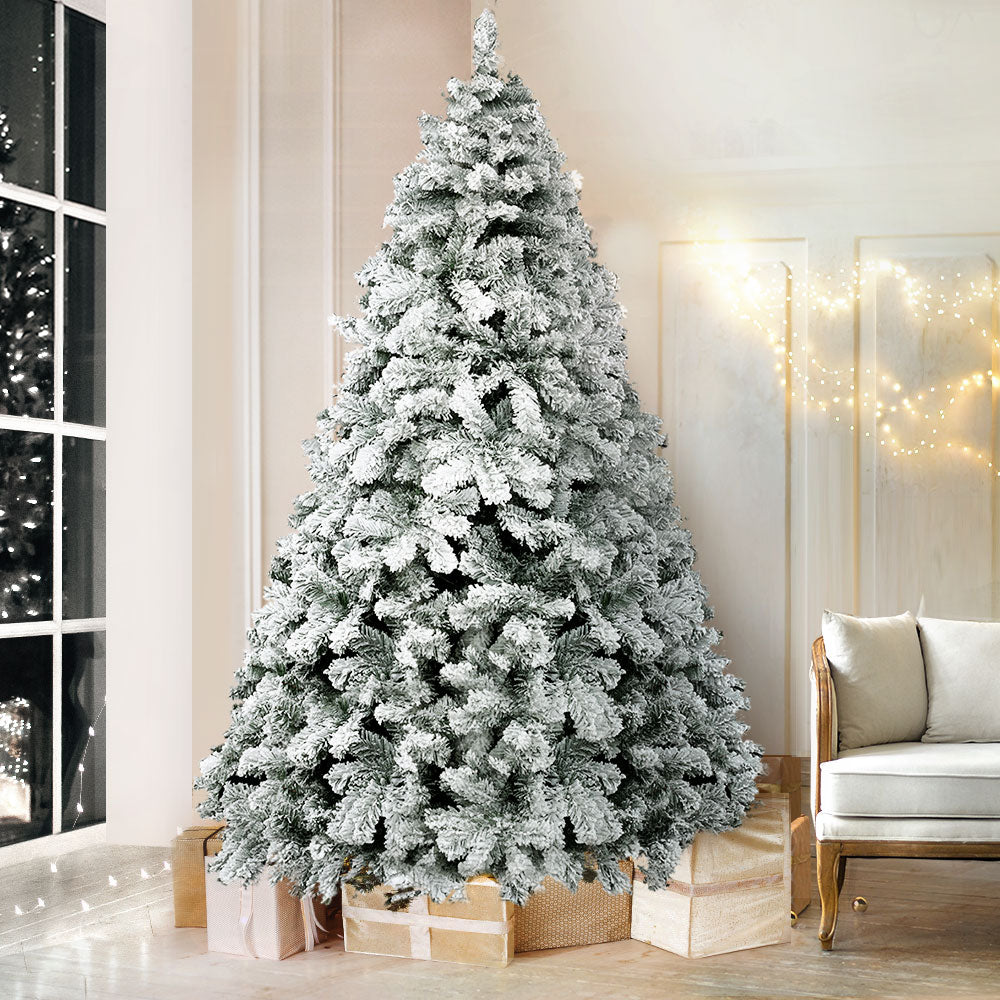 Christmas Tree 2.4m Snow Flocked Xmas Tree Decorations 1165 Tips