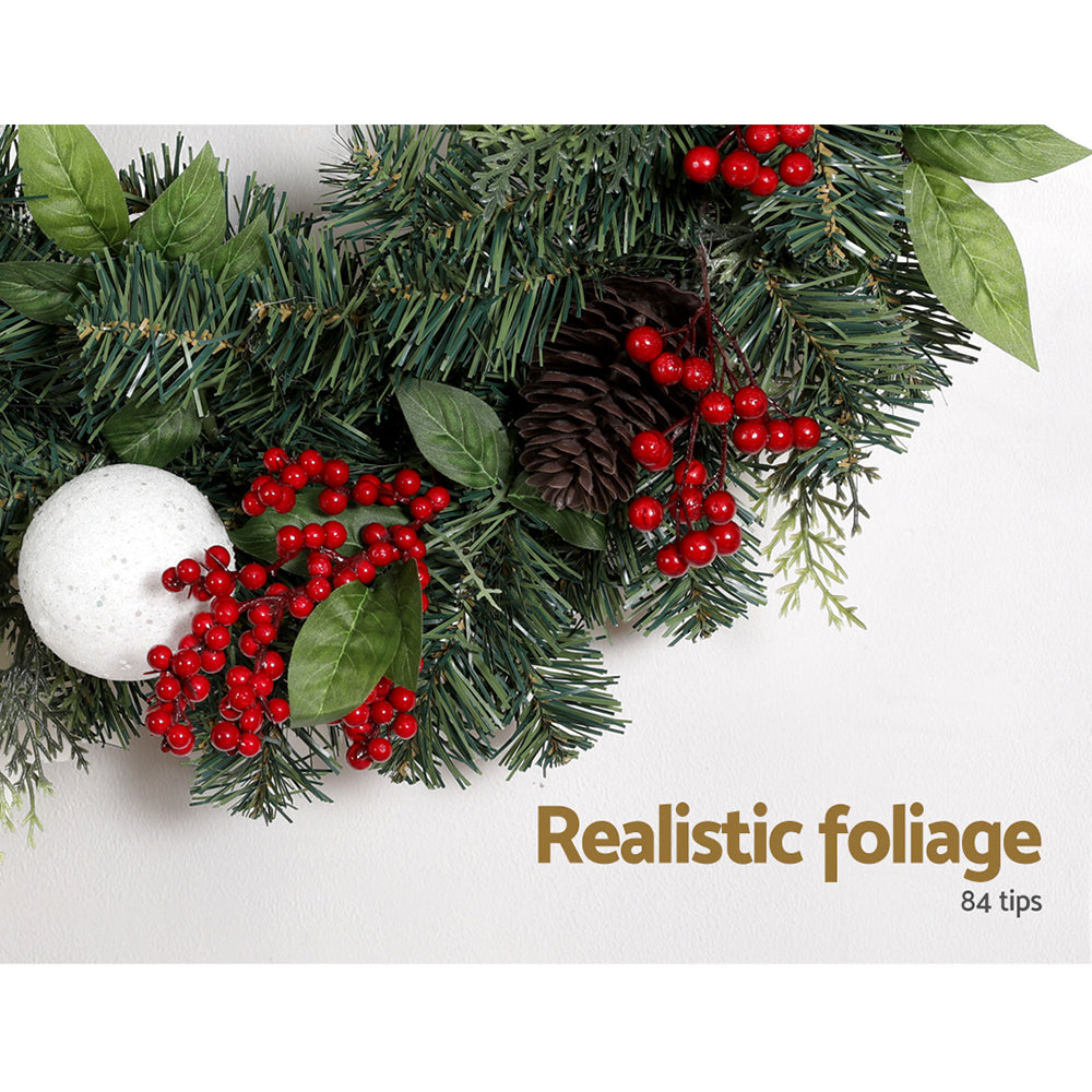 Festive 2FT Christmas Wreath with Xmas Decor
