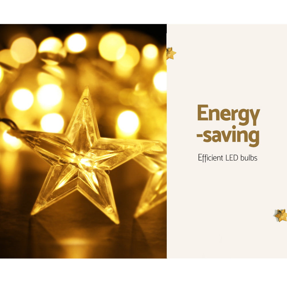 Starry Delight 80 LED 3M Solar Christmas Light Star Decorations, Outdoor Decorations & Lights