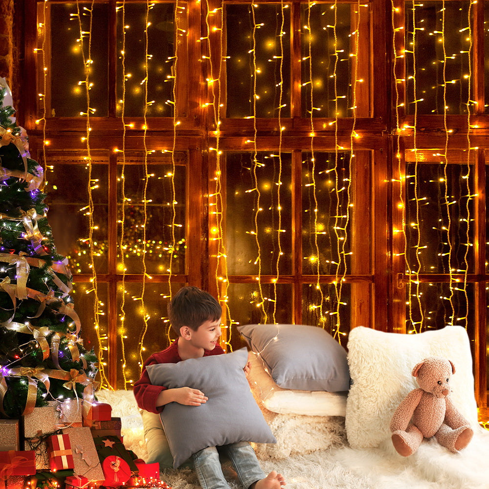 Christmas Lights 6Mx3M 600 LED Curtain Light Decorations Warm | Outdoor Decorations & Lights