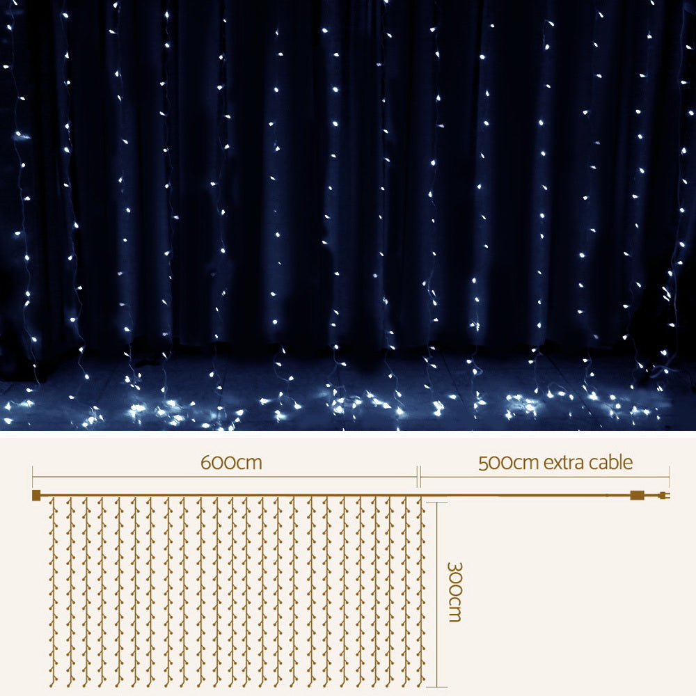 Christmas Lights 6Mx3M 600 LED Curtain Light Decorations Cool, Outdoor Decorations & Lights