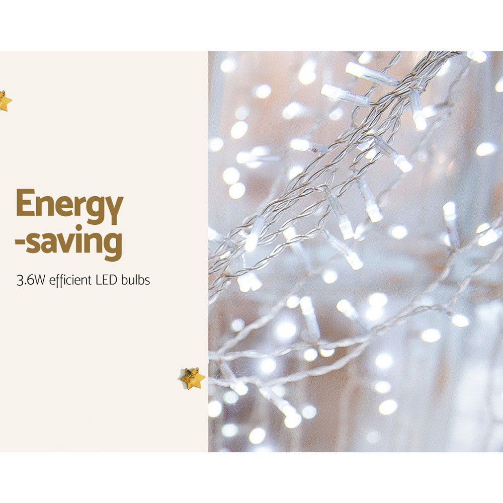Christmas Lights 6Mx3M 600 LED Curtain Light Decorations Cool with Jingle Jollys Fairy String