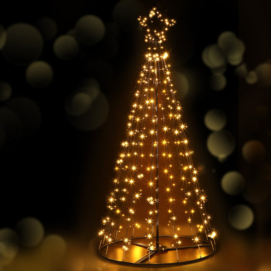 Jingle Jollys Christmas Tree LED Lights Solar-powered 2.1M 264 LED bulbs Xmas Fibre Optic Warm, White | White colour