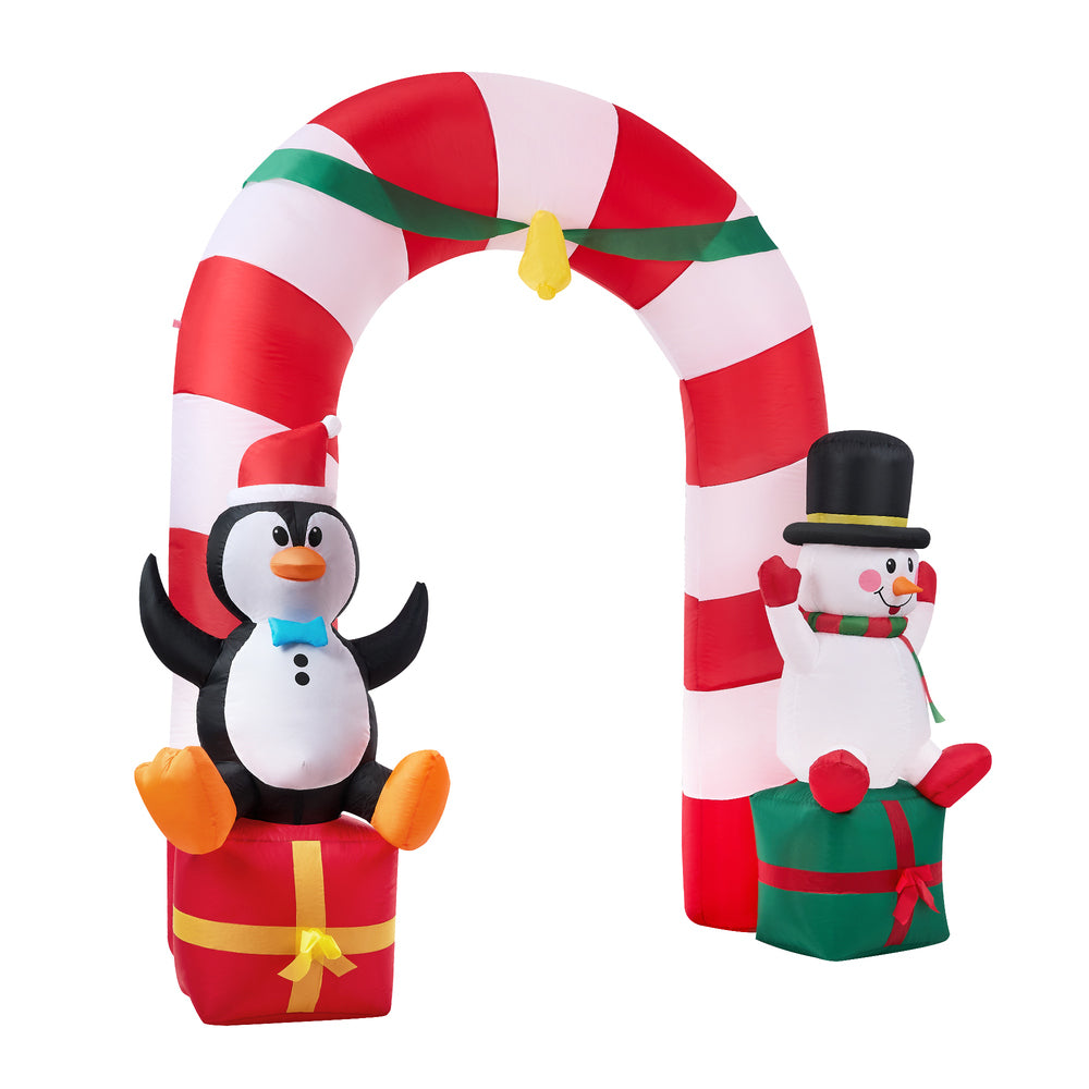 2.6M Christmas Inflatable Archway with LED Lights Holiday Outdoor Decor