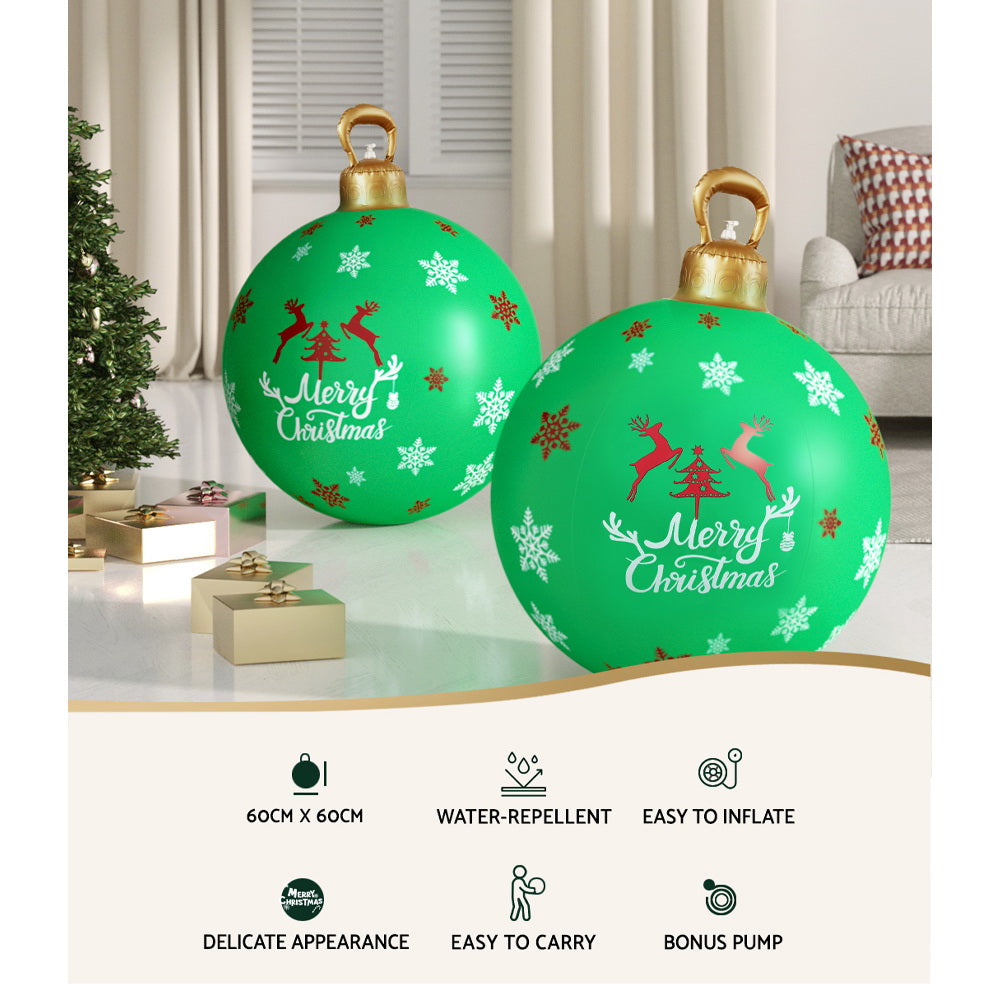 Jolly Christmas Delight 60cm Giant Green Bauble Inflatable