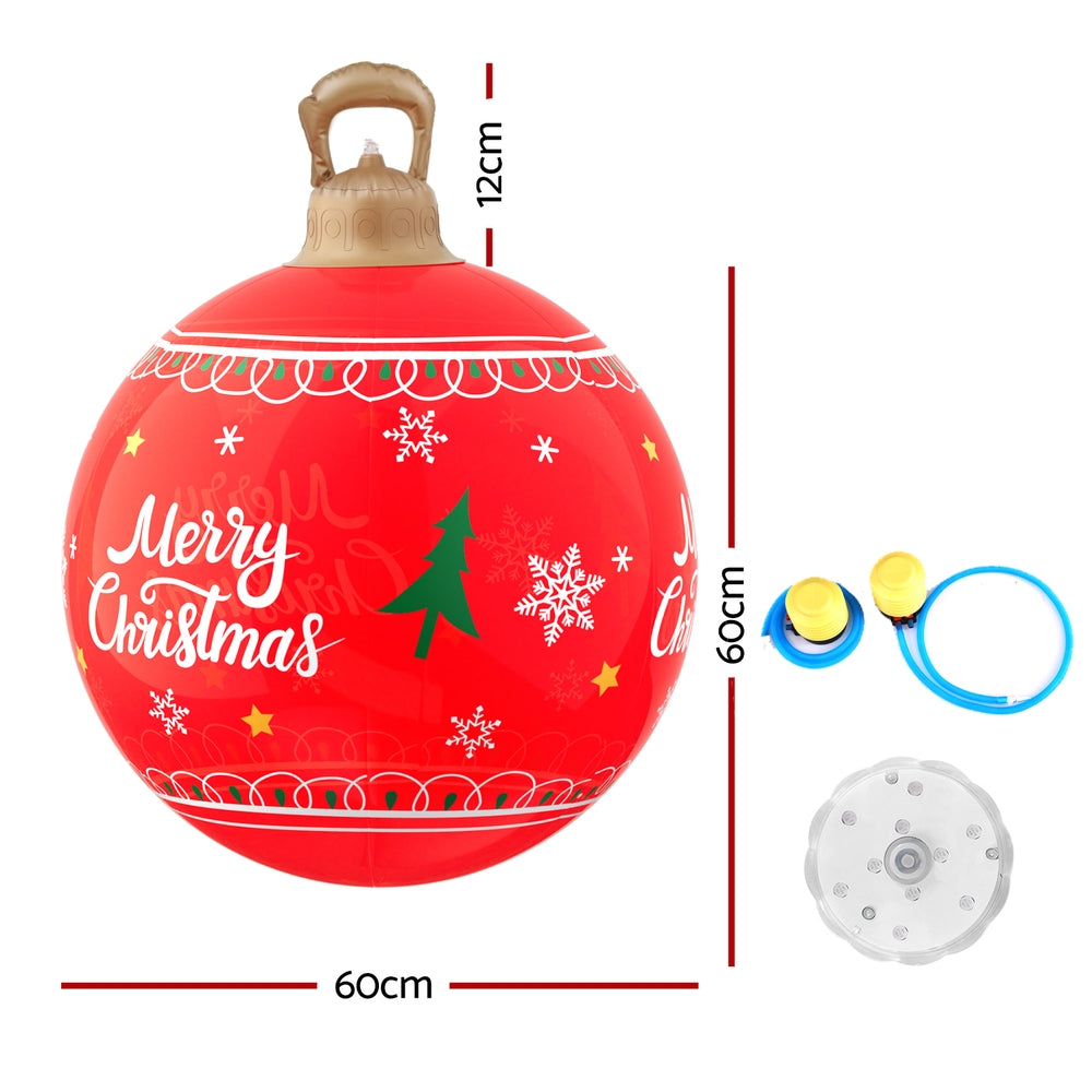 Christmas Inflatable Ball 60cm Led Illuminated Xmas Decoration Red | Christmas Decorations