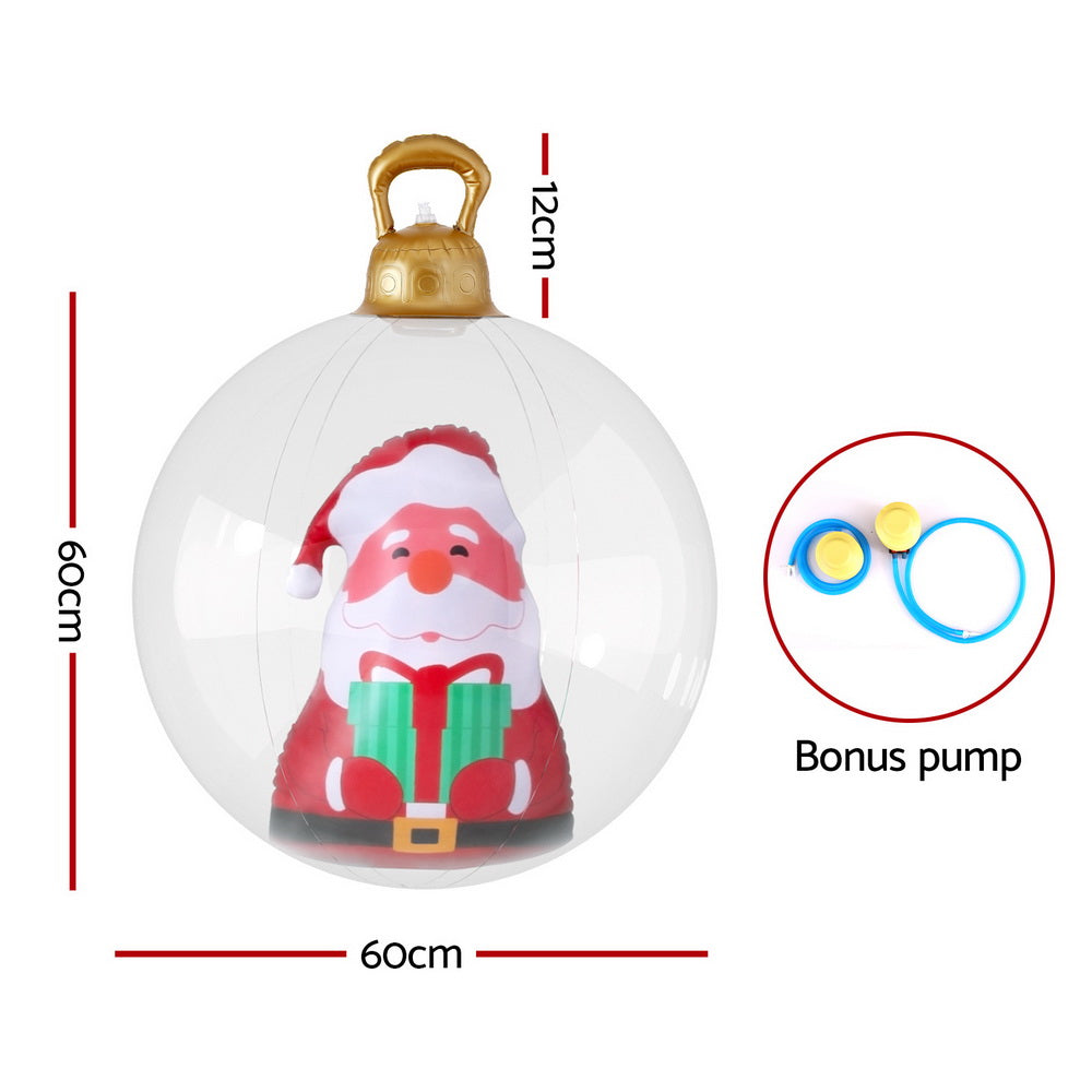 60cm Santa Christmas Inflatable Bauble | Xmas Ball