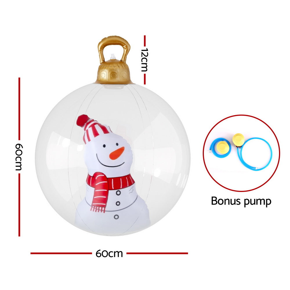 60cm Snowman Christmas Inflatable Bauble | Xmas Ball