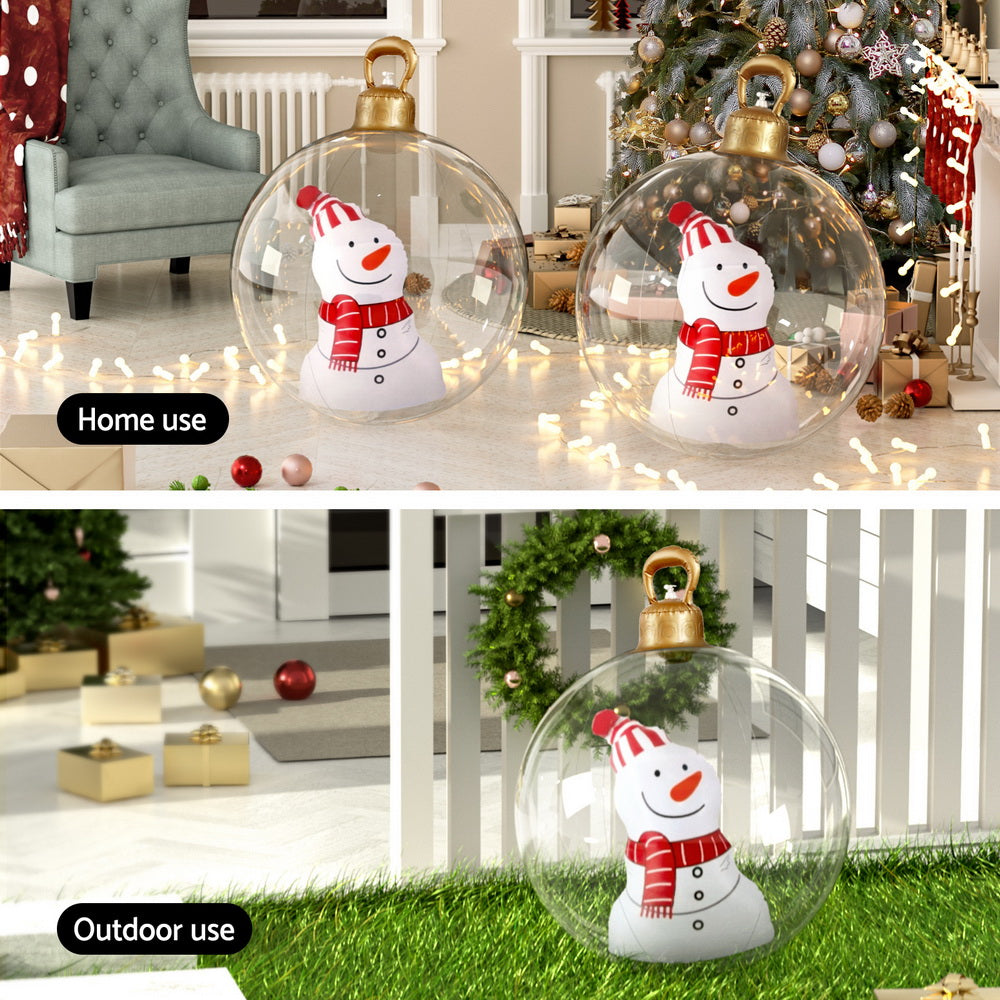 Christmas Decorations - 60cm Snowman Christmas Inflatable Bauble