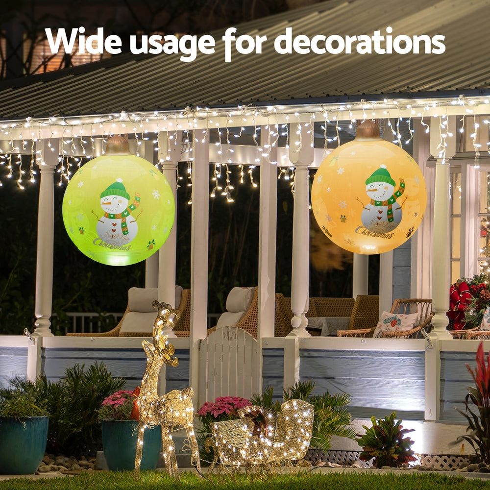 60Cm - Christmas Inflatable Ball 60cm Led Illuminated Snowman Xmas Decor