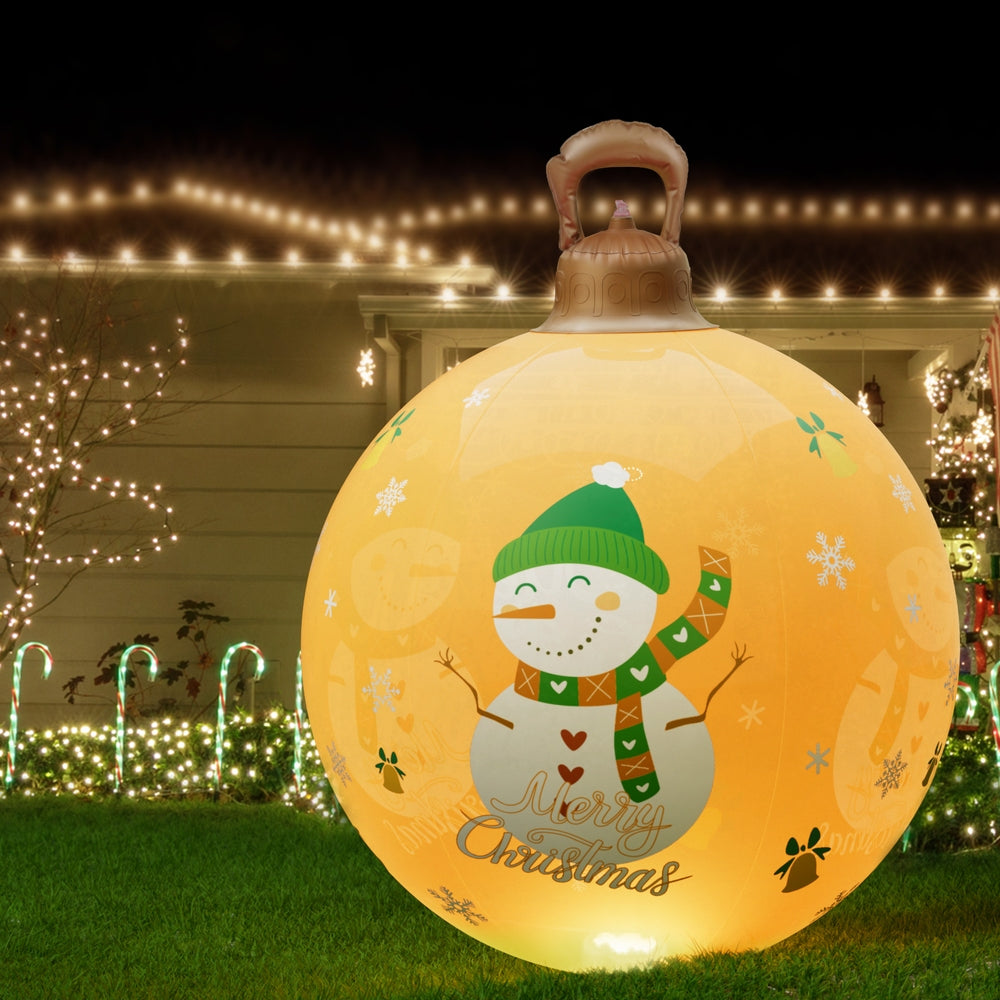 Christmas Inflatable Ball 60cm Led Illuminated Snowman Xmas Decor | Christmas Decorations