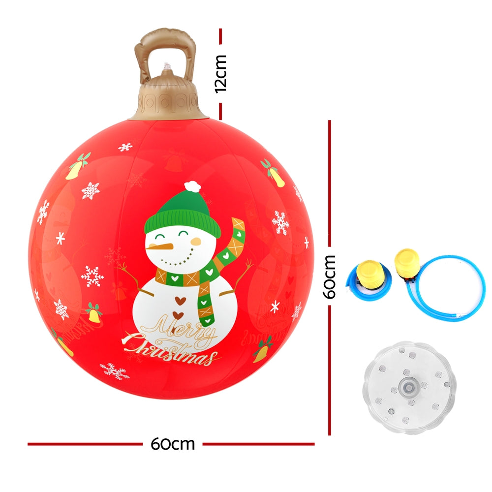 Christmas Inflatable Ball 60cm Illuminated Led Snowman Xmas Decor, Christmas Decorations