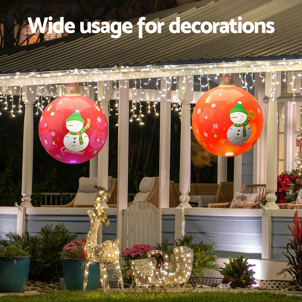 60Cm - Christmas Inflatable Ball 60cm Illuminated Led Snowman Xmas Decor