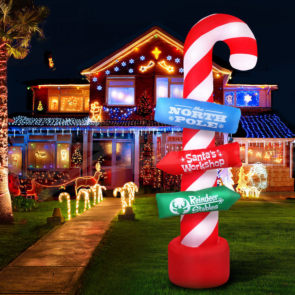 Christmas Inflatable Candy Pole 2.4M Illuminated Decorations | Christmas Decorations