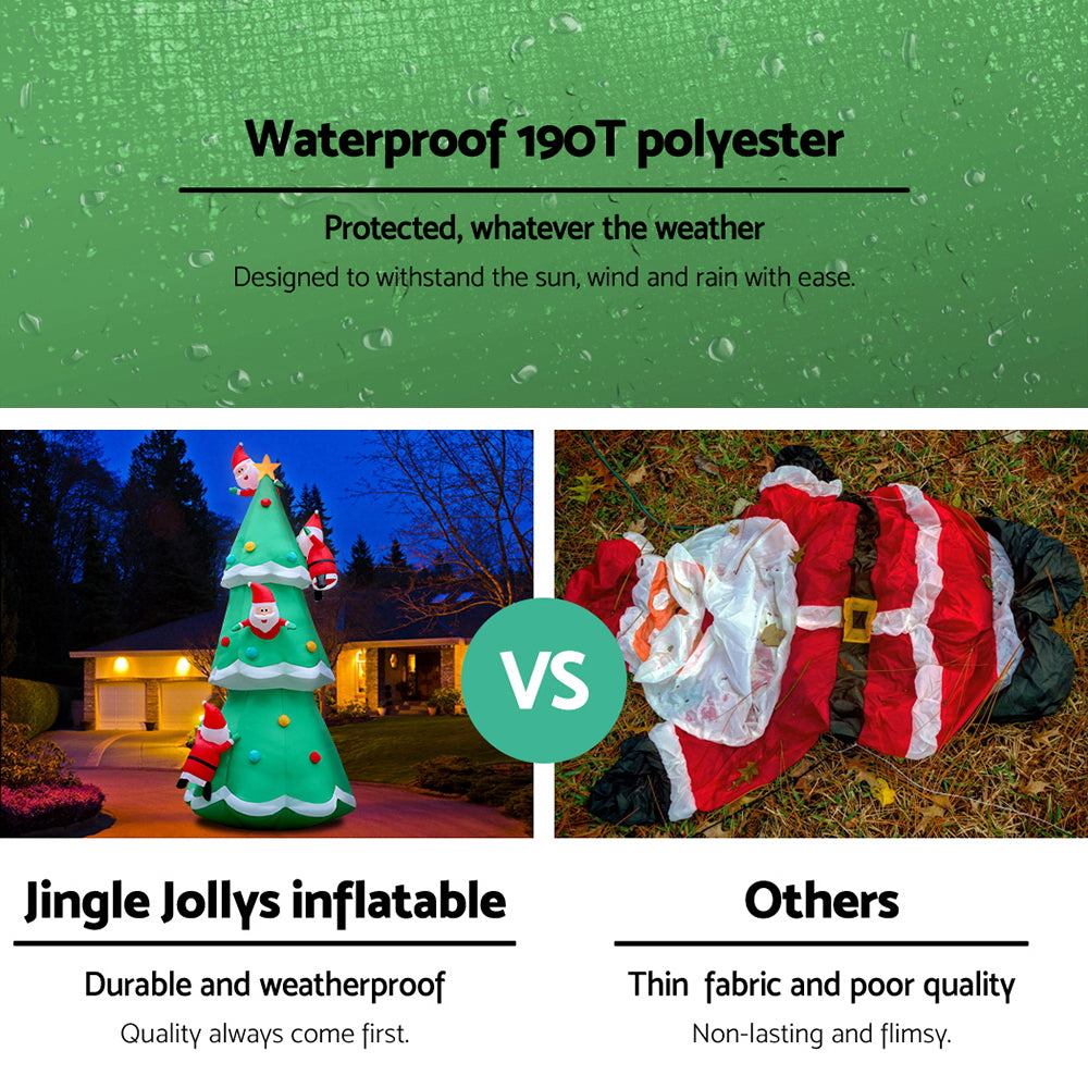 Jingle Jollys 5M Christmas Inflatable Santa on Christmas Tree Xmas Decor LED | Christmas Decorations