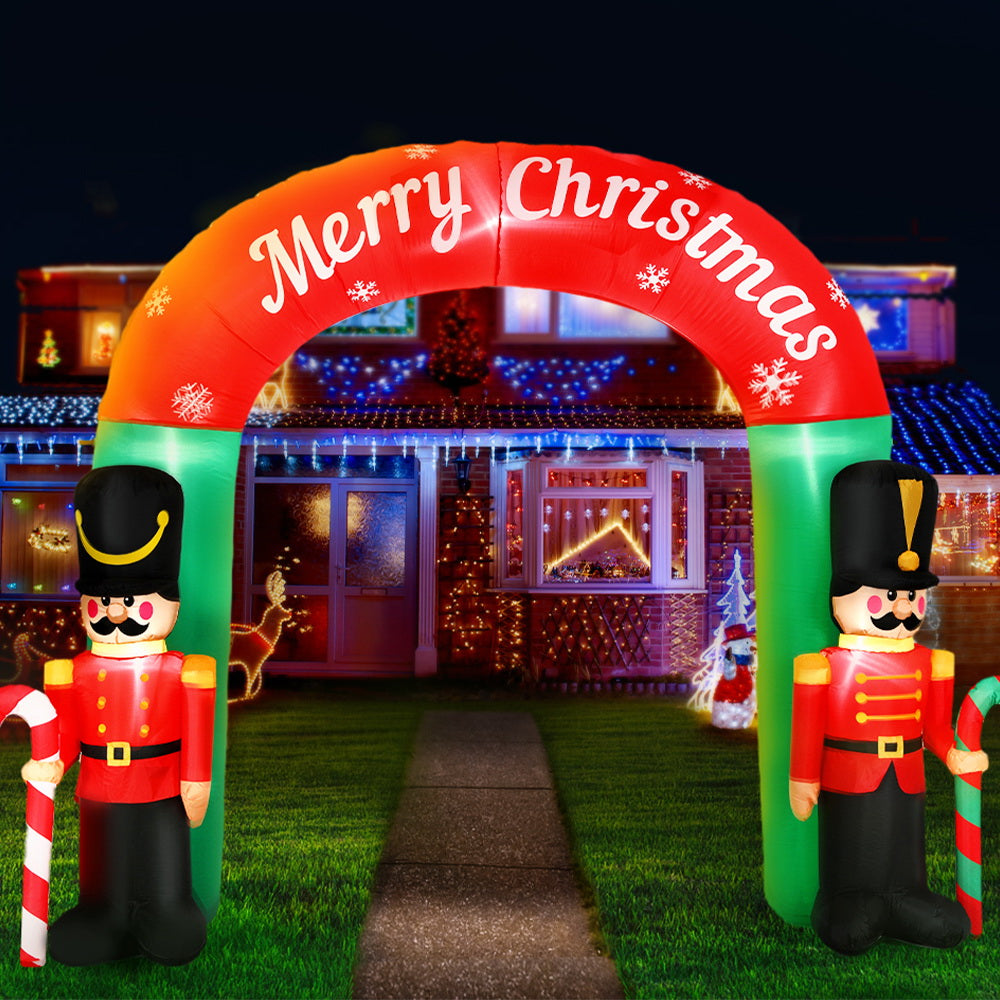 Enchanting Nutcracker Magic 3M Christmas Inflatable Archway with Christmas Decorations