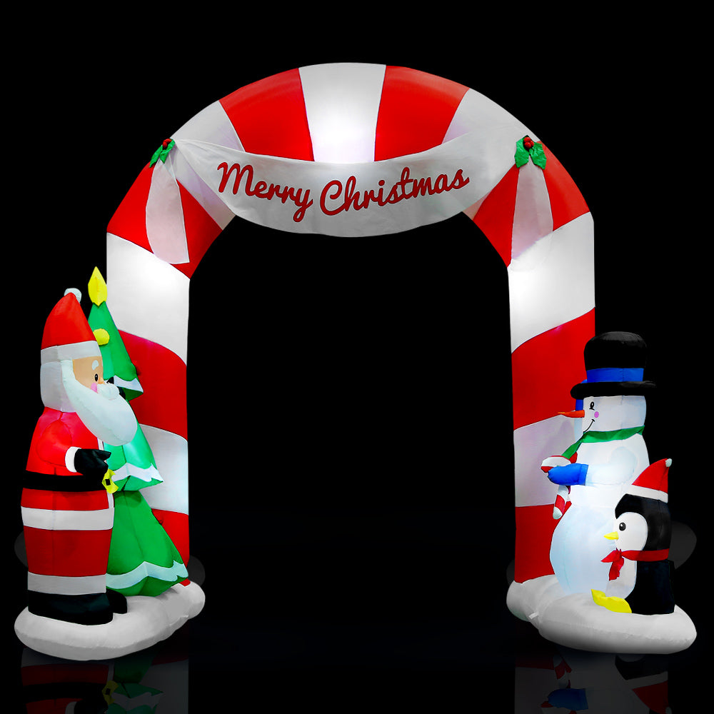 Jingle Jollys 3M Christmas Inflatable Archway with Santa Xmas Decor LED | Christmas Decorations - photo 6
