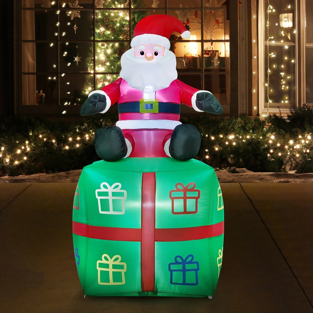 Christmas Inflatable Santa Gift Box 100x100x180cm