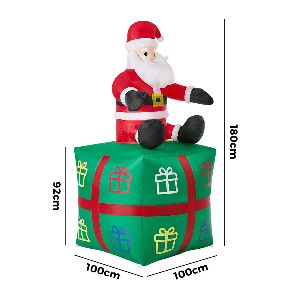 Christmas Inflatable Santa Gift Box 100x100x180cm