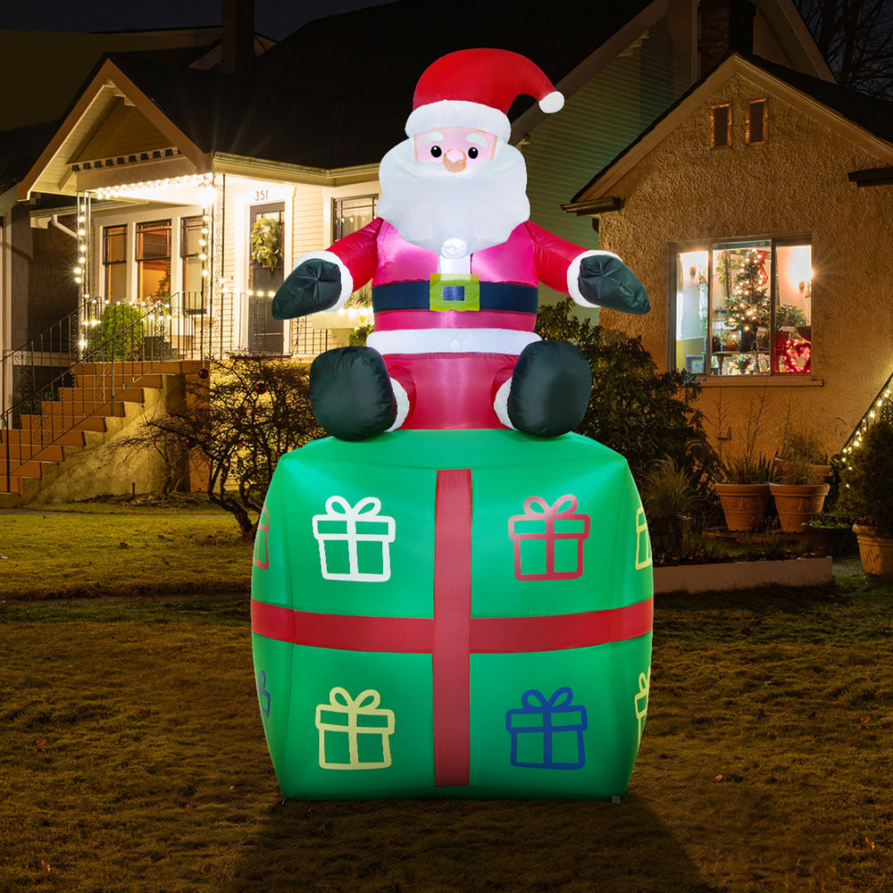 Christmas Inflatable Santa Gift Box 100x100x180cm