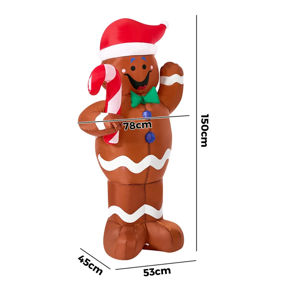 Christmas Inflatable Gingerbread Man LED 78x45x150cm