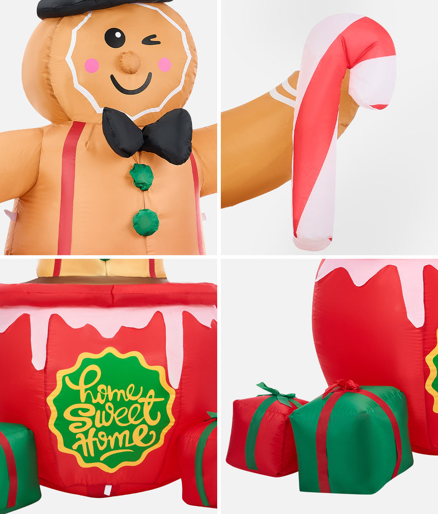 1.8M Christmas Inflatable Gingerbread Man with LED Lights