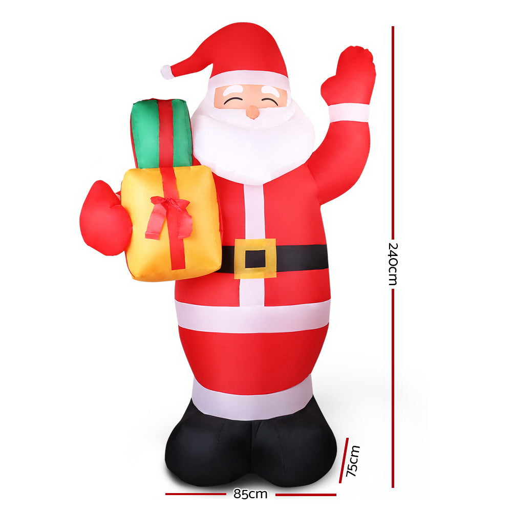 Jingle Jollys 2.4M Christmas Inflatables Santa Xmas Light Decor LED Airpower, Christmas Decorations - photo 7