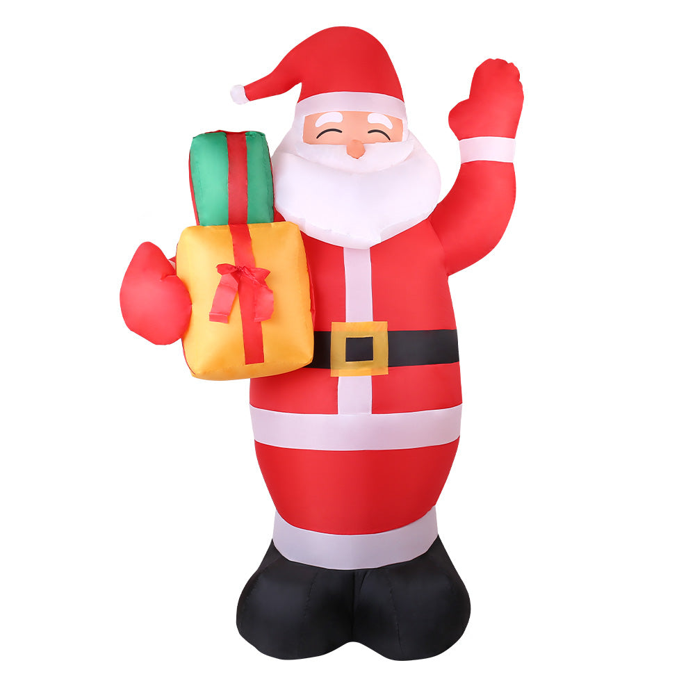 Jingle Jollys 2.4M Christmas Inflatables Santa Xmas Light Decor LED Airpower with Christmas Decorations - photo 8