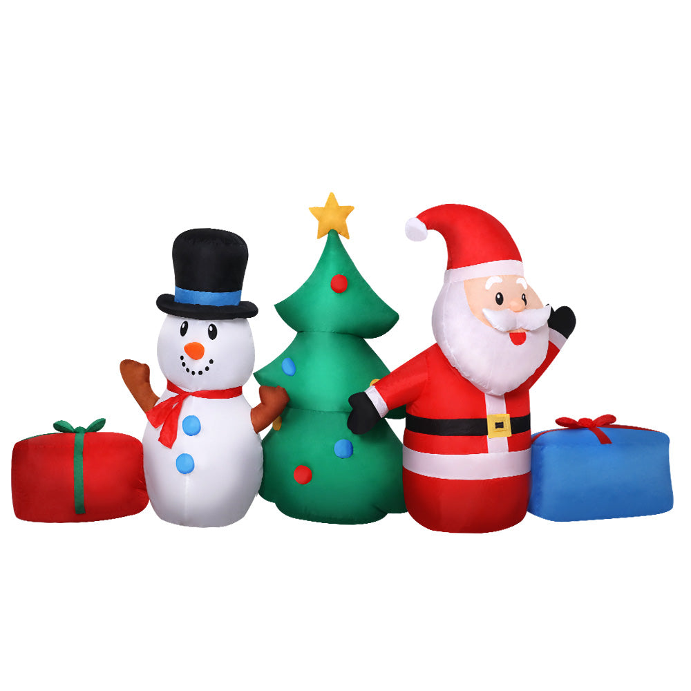 Jingle Jollys Christmas Tree 2.7M Inflatable Snowman Lights Outdoor Decorations with Christmas Decorations - photo 8