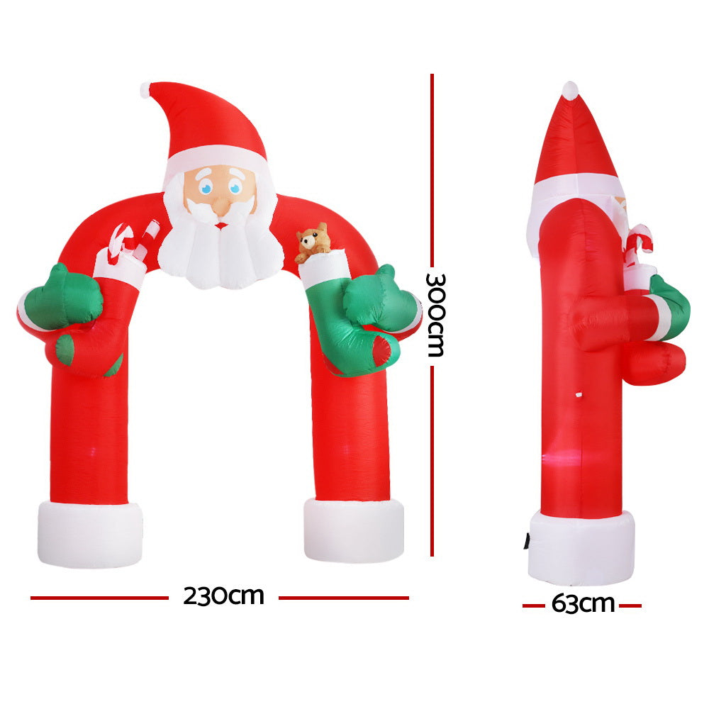 Jingle Jollys Christmas Inflatable Santa Archway 2.3M Outdoor Decorations Lights, Christmas Decorations - photo 7