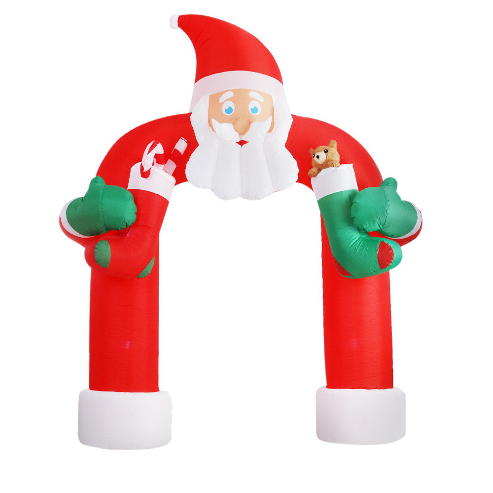Jingle Jollys Christmas Inflatable Santa Archway 2.3M Outdoor Decorations Lights with Christmas Decorations - photo 8