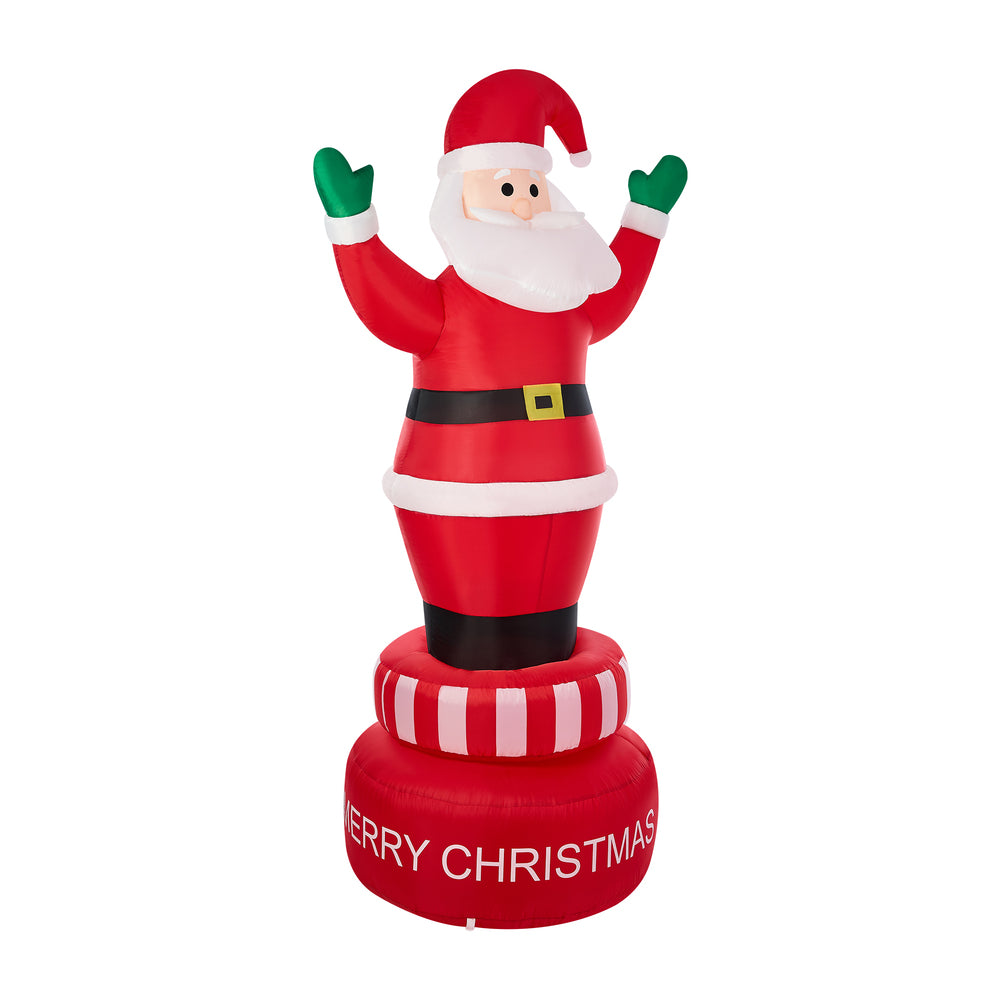 2.4M Christmas Inflatable Spinning Santa Claus with LED Light