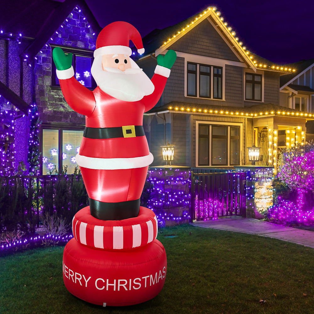 2.4M Christmas Inflatable Spinning Santa Claus with LED Light