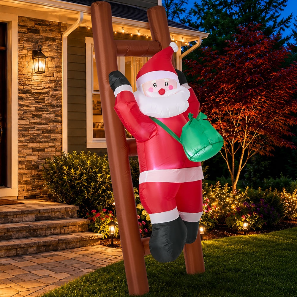 Christmas Inflatable Santa Ladder LED 84x82x244cm