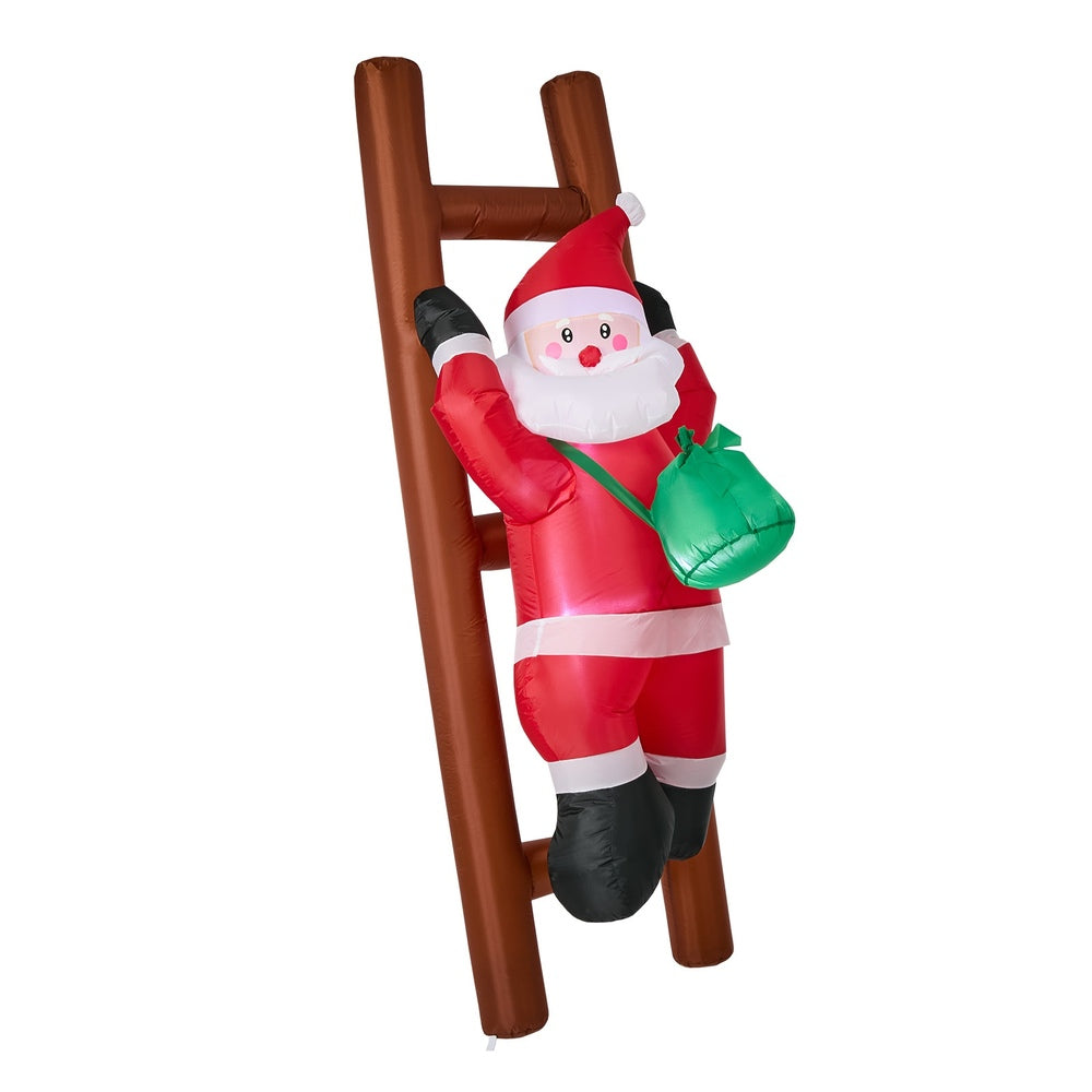 Christmas Inflatable Santa Ladder LED 84x82x244cm