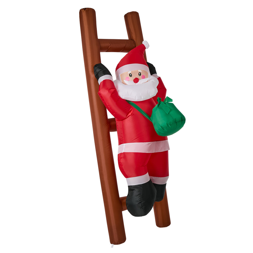 Christmas Inflatable Santa Ladder LED 84x82x244cm