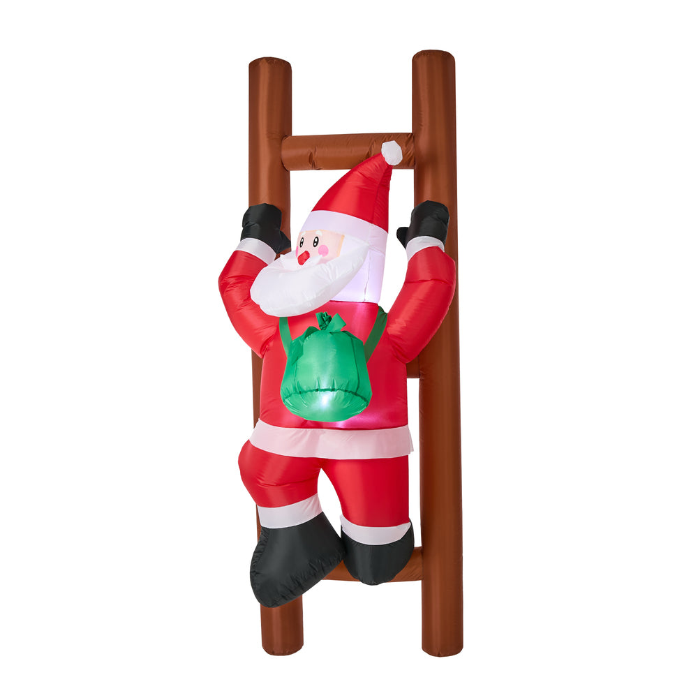 Christmas Inflatable Santa Ladder LED 84x82x244cm