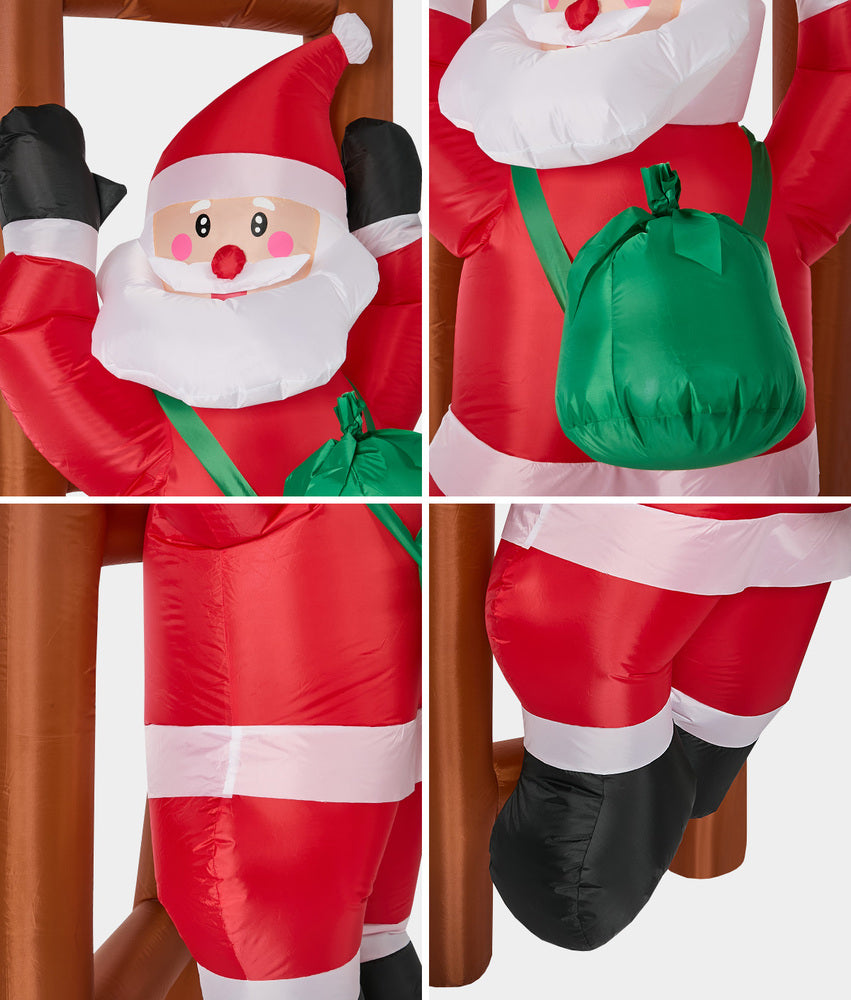 Christmas Inflatable Santa Ladder LED 84x82x244cm