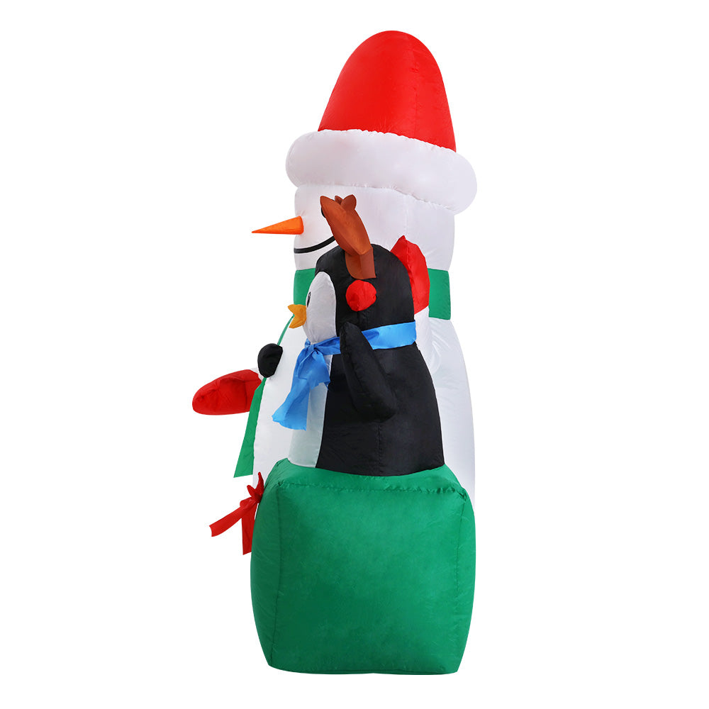 Jingle Jollys Inflatable Christmas 1.8M Snowman LED Lights Outdoor Decorations - Christmas Decorations