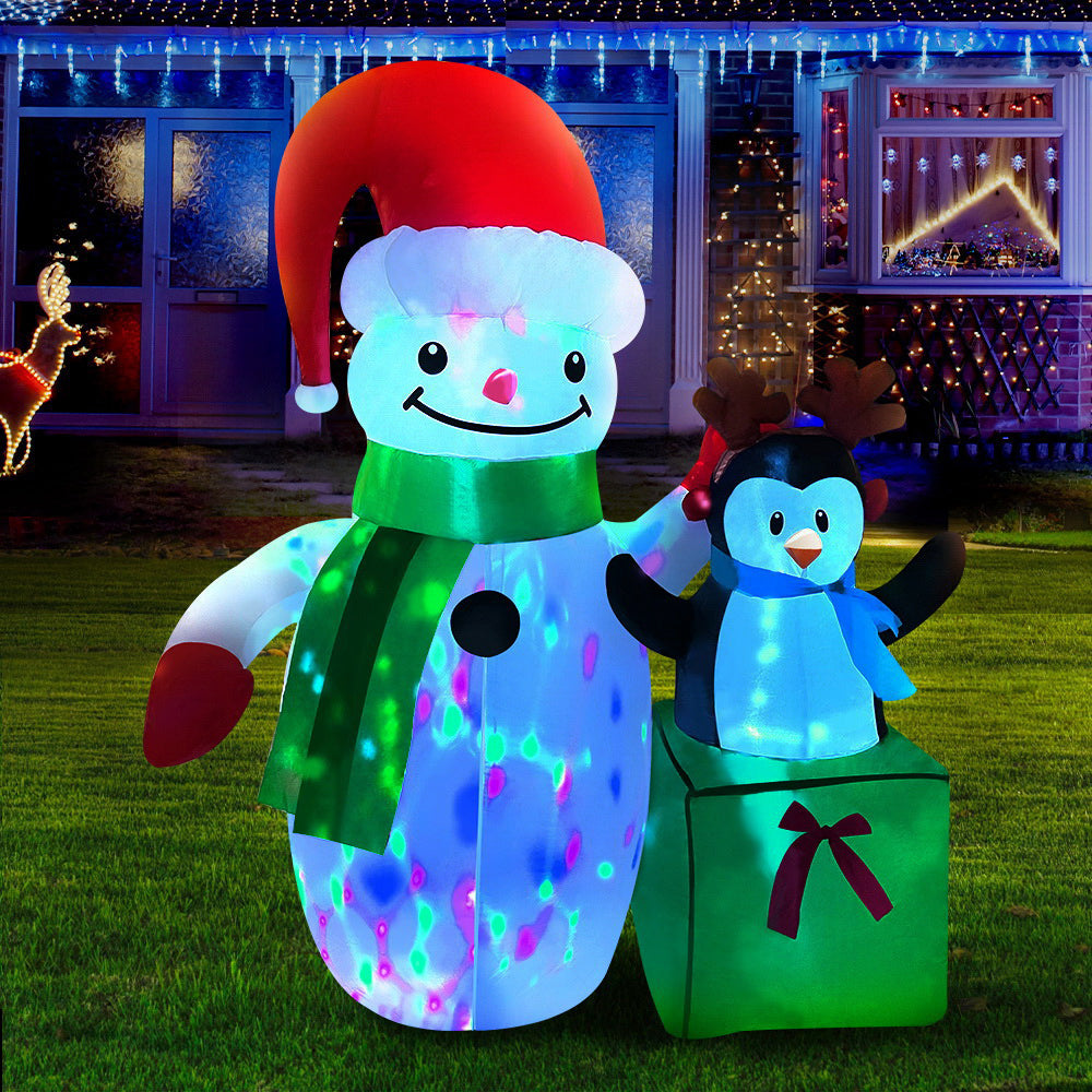 Jingle Jollys Inflatable Christmas 1.8M Snowman LED Lights Outdoor Decorations with Christmas Decorations