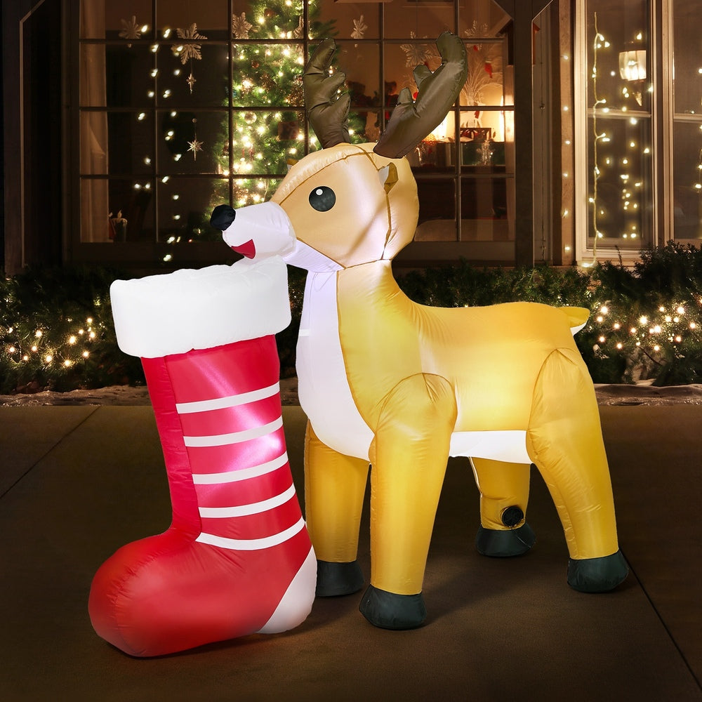Christmas Inflatable Reindeer LED Light 180x71x186cm