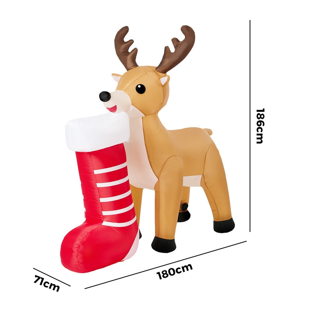 Christmas Inflatable Reindeer LED Light 180x71x186cm